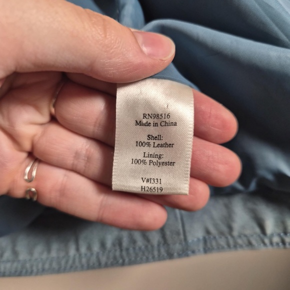 Coldwater Creek VTG Y2K Denim Blue 100% Seude Calf Leather Costal Cowgirl Jacket - Picture 14 of 15